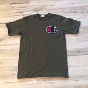 Champion Dark Olive Tee with Logo